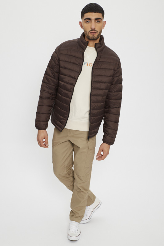 Doudoune matelassée mi-saison marron