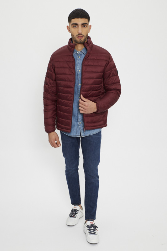 Doudoune matelassée bordeaux coupe droite