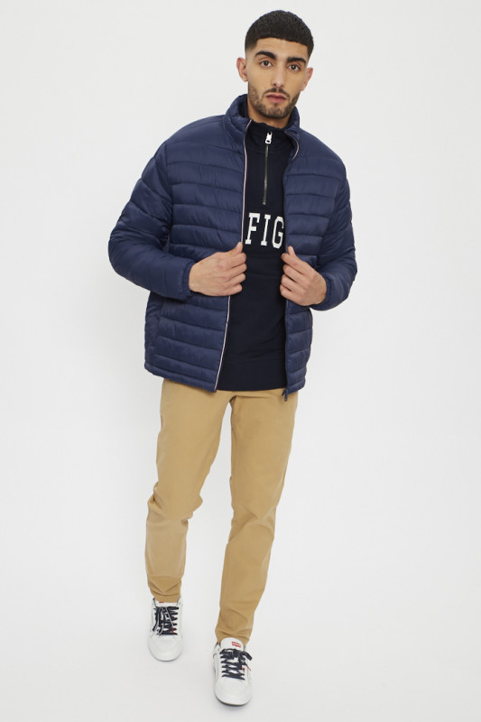 Doudoune légère matelassée bleu marine