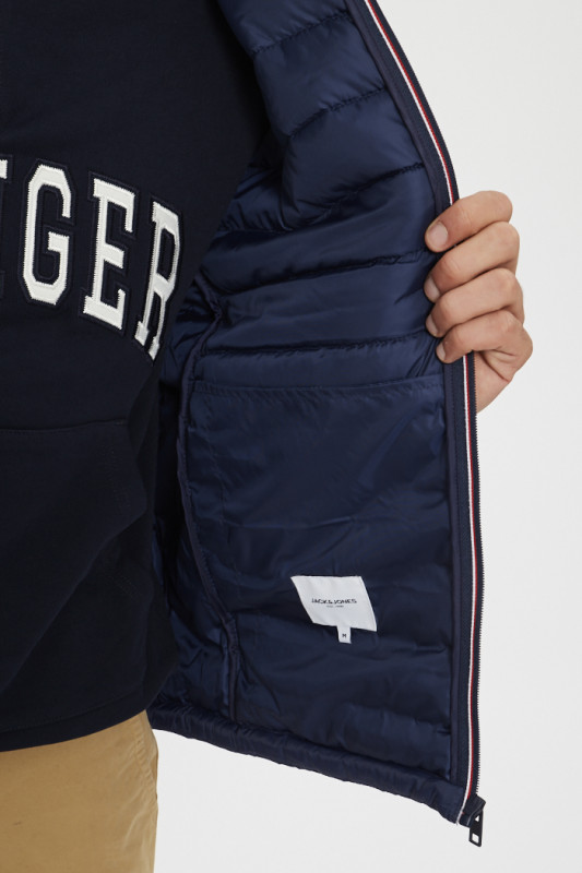 Doudoune légère matelassée bleu marine homme Jack & Jones en polyester