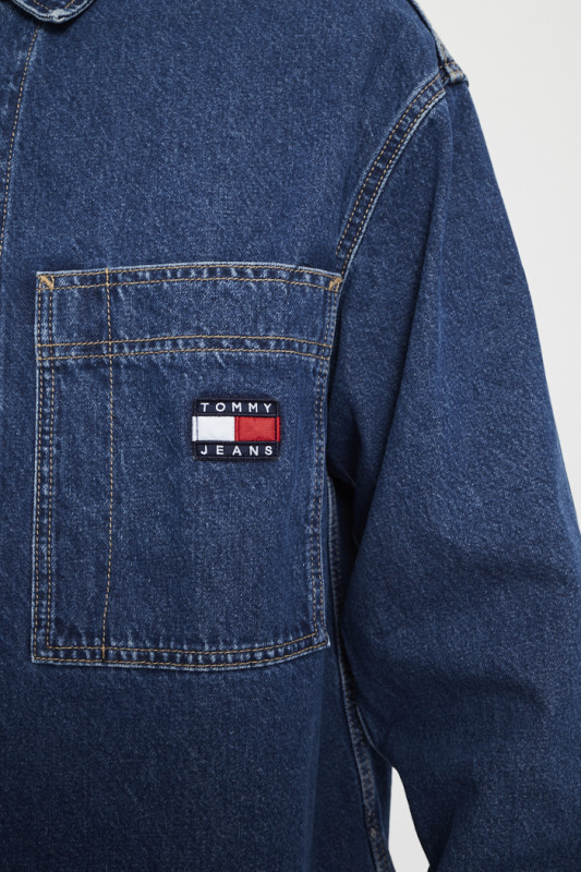 Surchemise en jean bleu denim homme Tommy Hilfiger manches longues