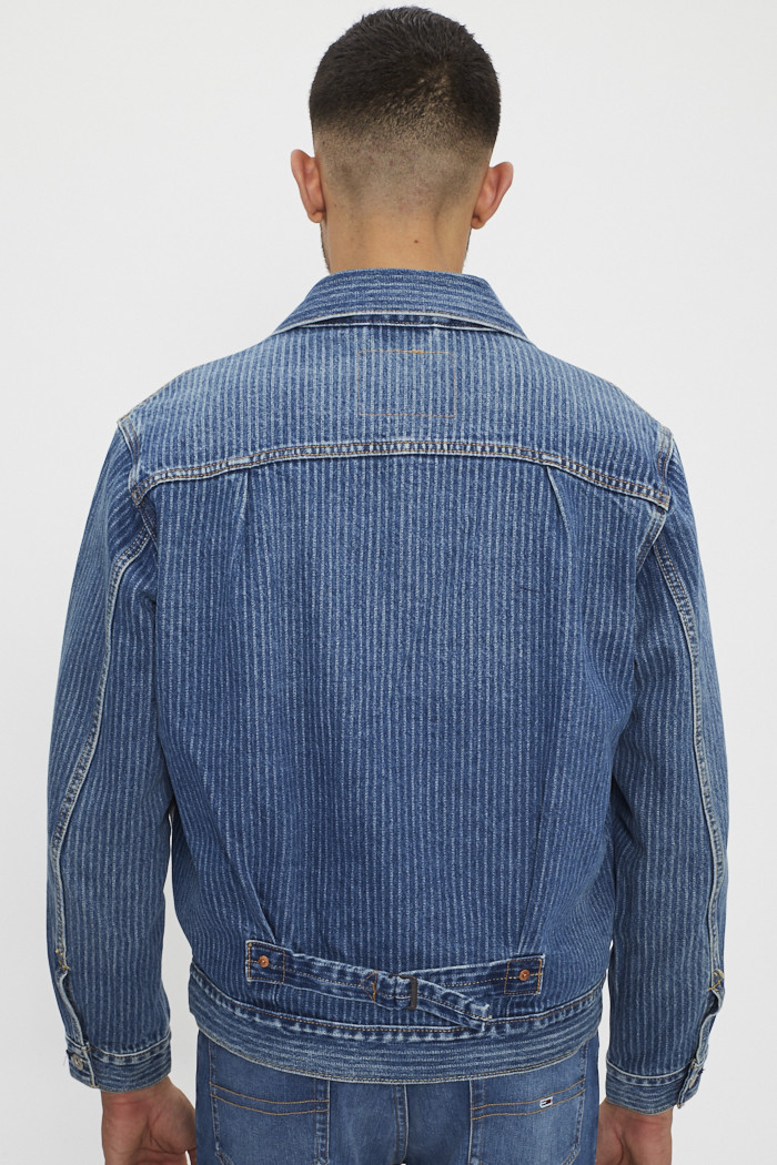 Jean sales rayé homme