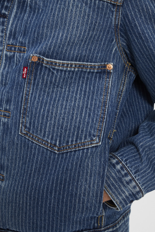 Veste en jean Trucker imprimé rayé en coton homme levi's manches longues