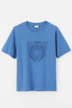 T-shirt Tigre et strass bleu JDY
