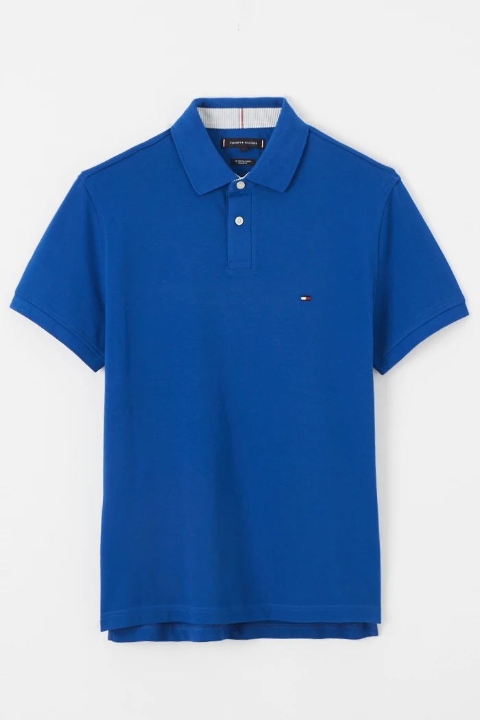 Polo bleu coupe regular Tommy Hilfiger homme Destock Jeans