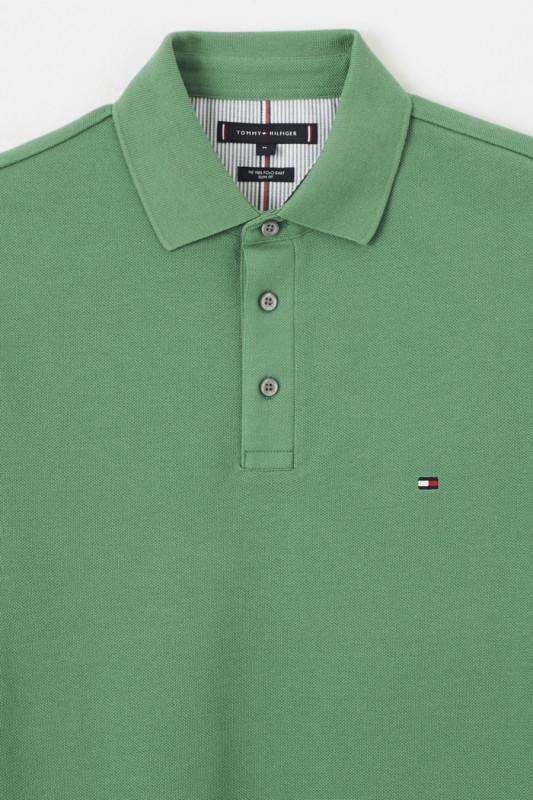 Polo manches courtes vert Tommy Hilfiger homme coton biologique