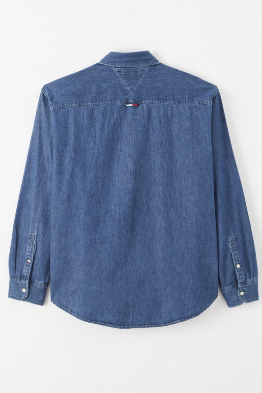 Chemise en jean bleu délavé & indigo