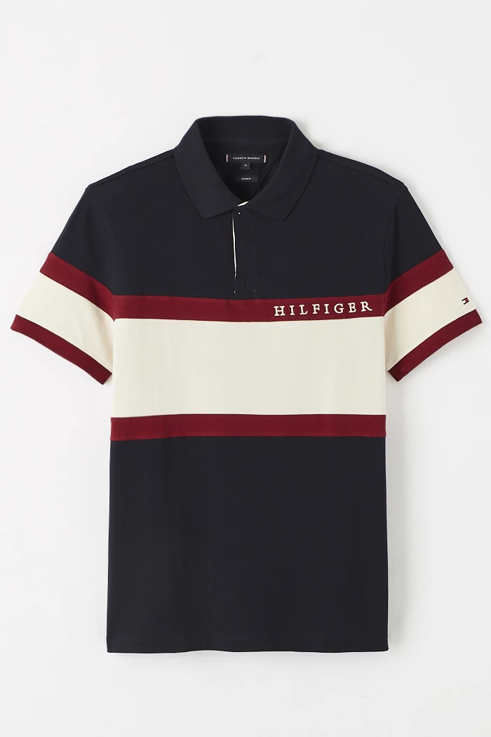 Polo à rayures Rugby Tommy Hilfiger homme en coton