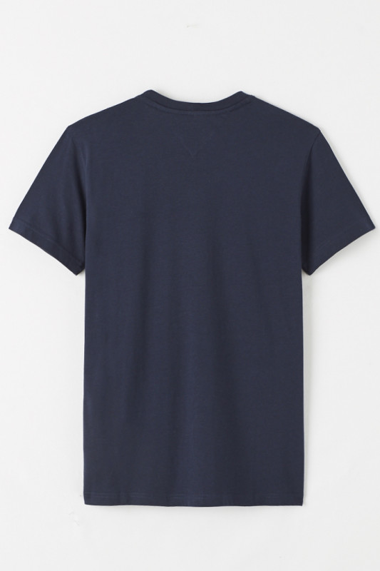 T-shirt bleu marine col V Tommy Hilfiger homme