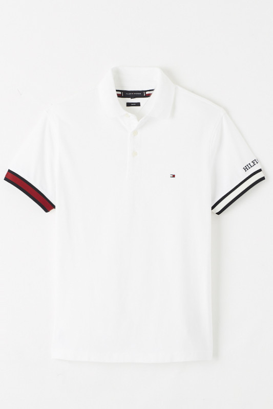 Polo blanc en jersey de coton Tommy Hilfiger