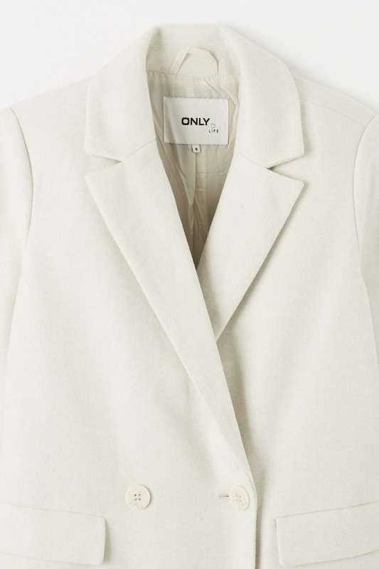 Manteau beige croisé femme