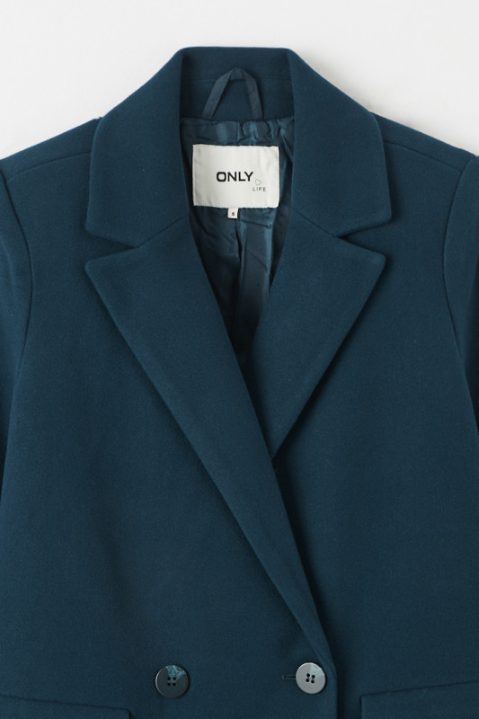 Manteau vert croisé femme