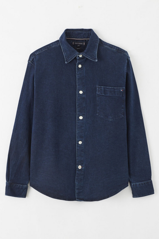 Surchemise en jean bleu denim homme