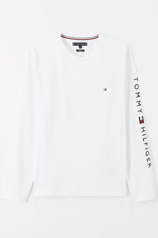 T-shirt manches longues blanc coupe ajustée homme