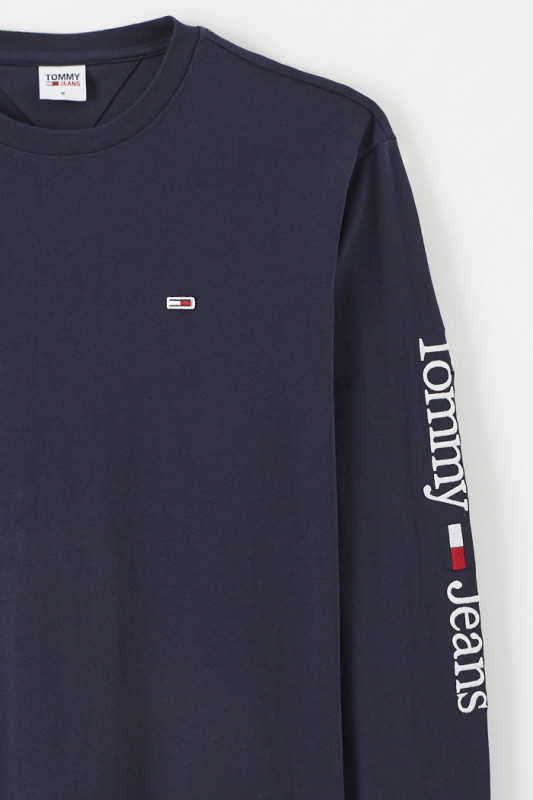 T-shirt manches longues bleu marine en coton homme Tommy Hilfiger