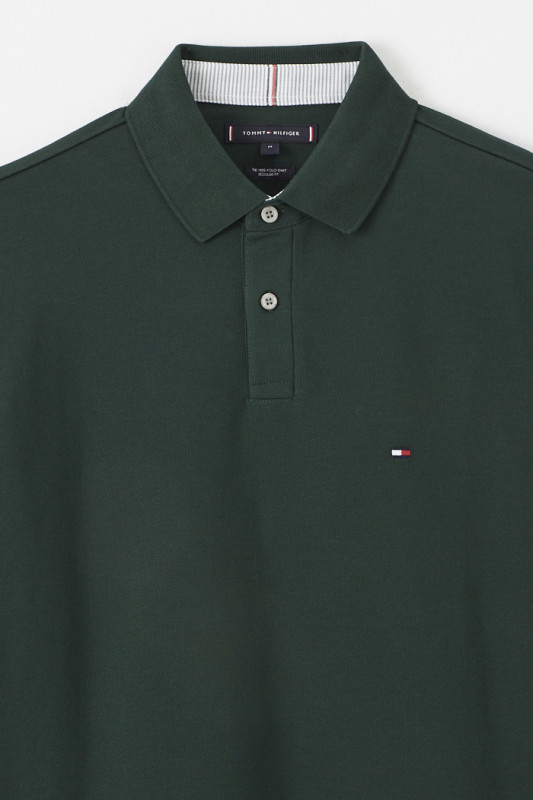 Polo Kaki coton & élasthanne Tommy Hilfiger homme manches courtes