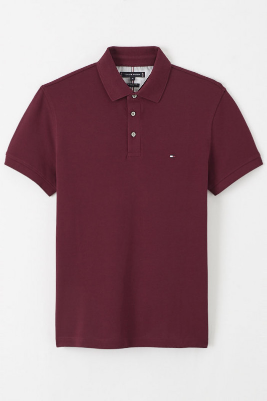 Polo bordeaux manches courtes Tommy Hilfiger homme