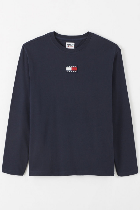 T-shirt bleu marine manches longues Tommy Hilfiger homme