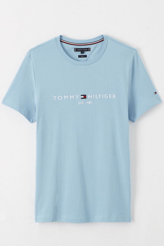 T-shirt bleu ciel en jersey de coton Tommy Hilfiger homme