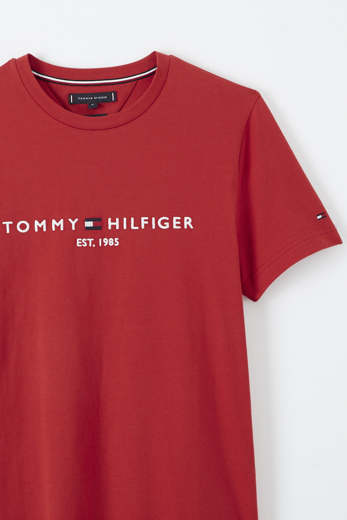 Sweat logo Tommy Hilfiger marine en coton bio