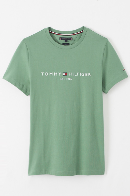 T-shirt vert en coton biologique Tommy Hilfiger homme