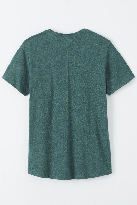 T-shirt effet chiné vert col rond Tommy Hilfiger