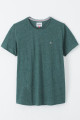 T-shirt effet chiné vert col rond Tommy Hilfiger