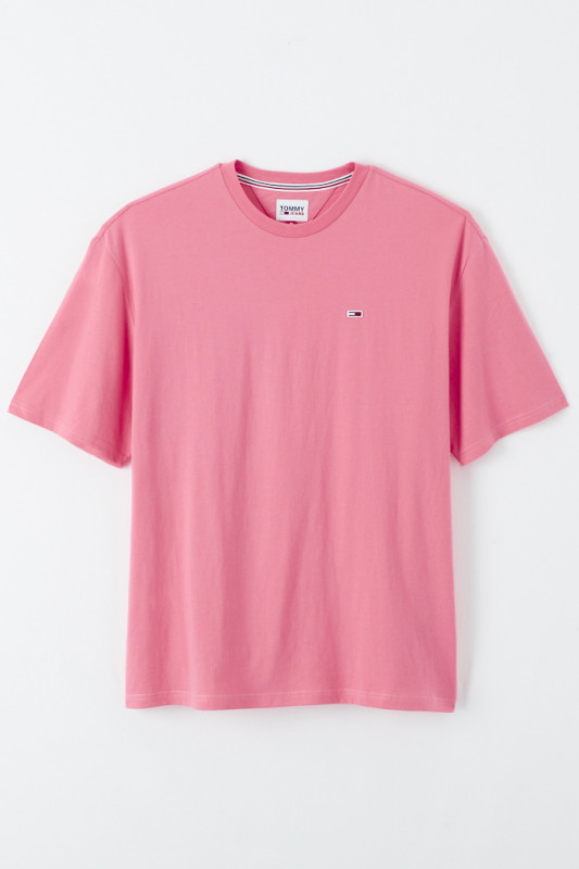 T-shirt rose en coton manches courtes Tommy Hilfiger