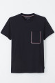 T-shirt bleu foncé col rond coton organique Tommy Hilfiger