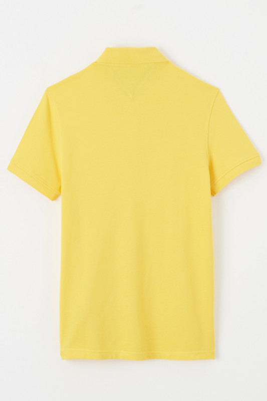 Polo jaune coton piqué Tommy Hilfiger homme manches courtes