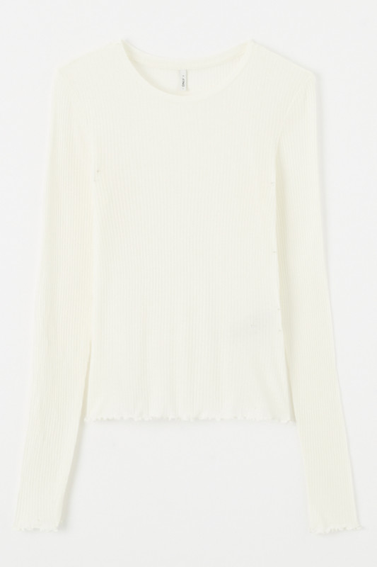 top slim fit col rond beige clair Only femme