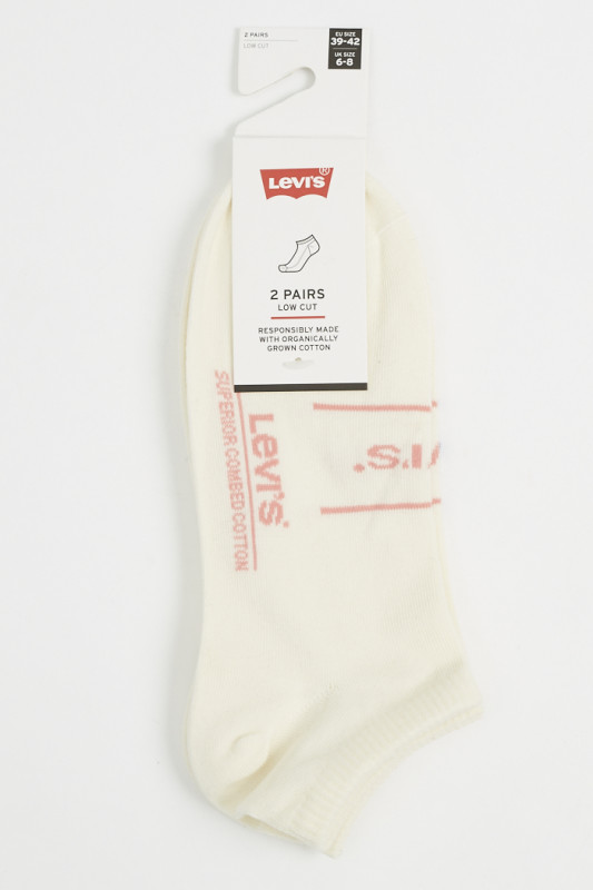 Lot de deux paires de socquettes crème Levi's  femme