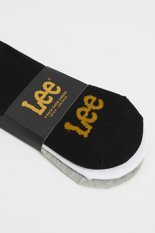 Lot de 3 paires de socquettes noire grise et blanche homme