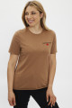 T-shirt manches courtes marron en coton