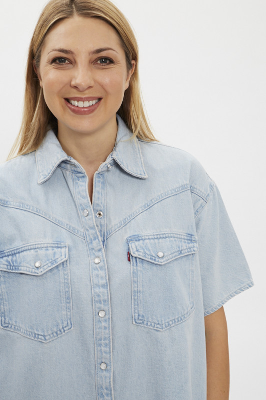 robe oversize en jean bleu délavé femme