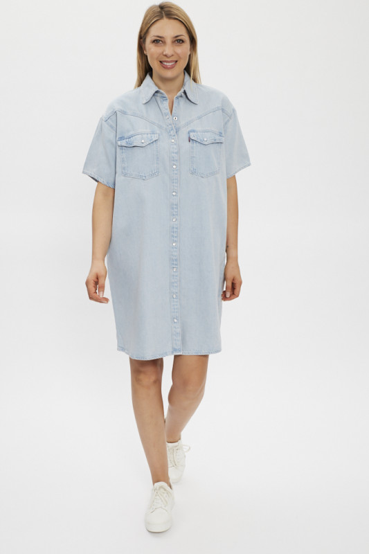 robe oversize en jean bleu délavé levi's