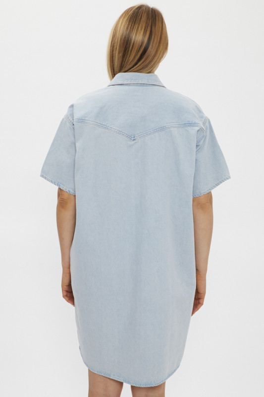 robe oversize en jean bleu délavé en coton