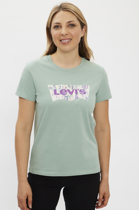 T-shirt fantaisie vert d'eau pour femme Levi's en coton