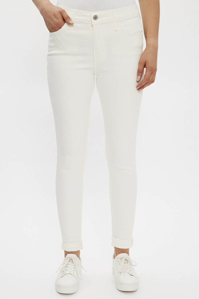 Jean slim taille haute blanc deals