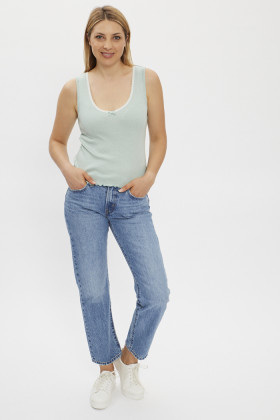 Top vert sans manches Dry Goods pour femme