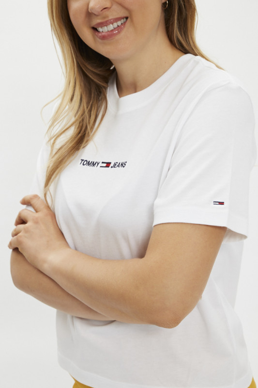 T-shirt blanc coupe courte pour femme