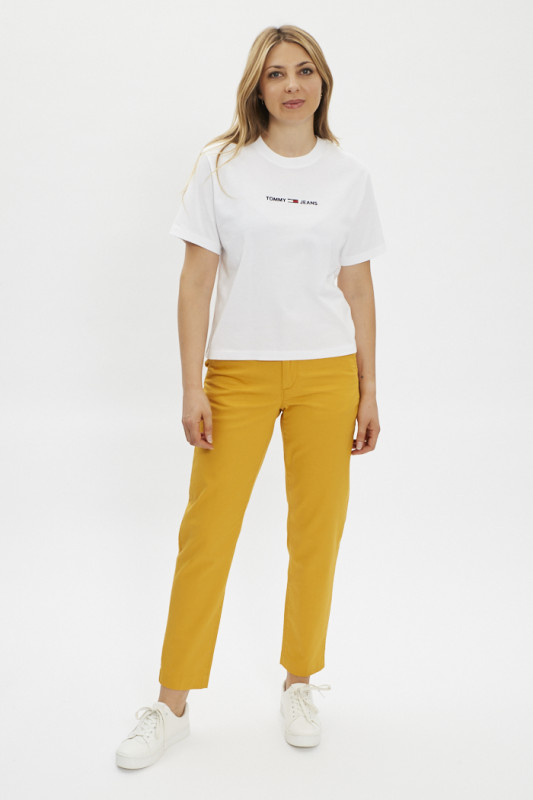 T-shirt blanc coupe courte en coton