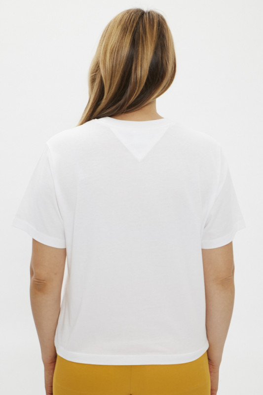 T-shirt blanc coupe courte coupe cropped