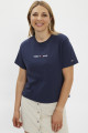 T-shirt bleu marine coupe courte