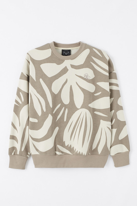 Sweatshirt col rond motif homme