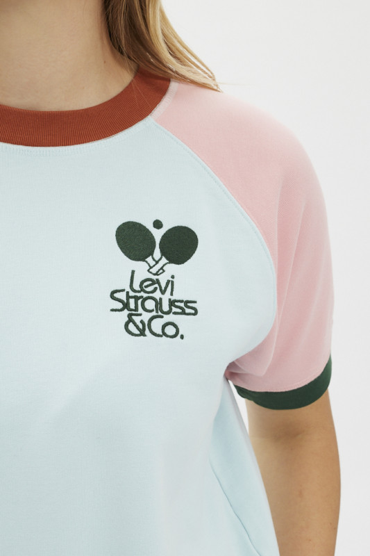 Sweat-shirt multicolore à manches courtes femme levi's