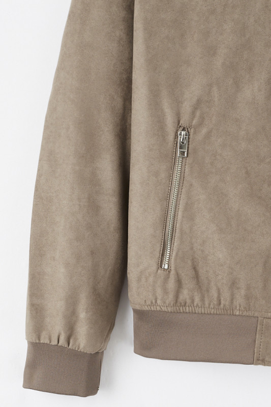 Bomber pour homme Jack & Jones zippé faux suede