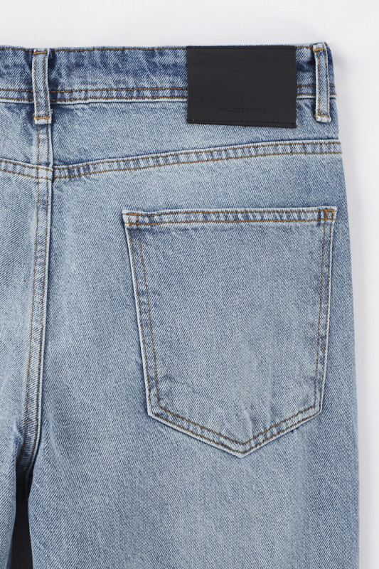 Jeans bleu denim délavé coupe confort coupe ample