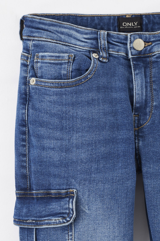 Jeans slim cargo poches latérales pour femme