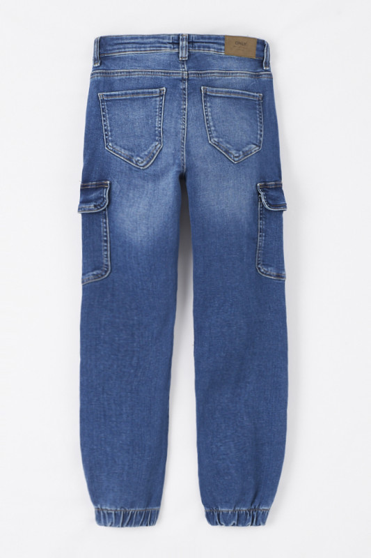 Jeans slim cargo poches latérales coton mélangé